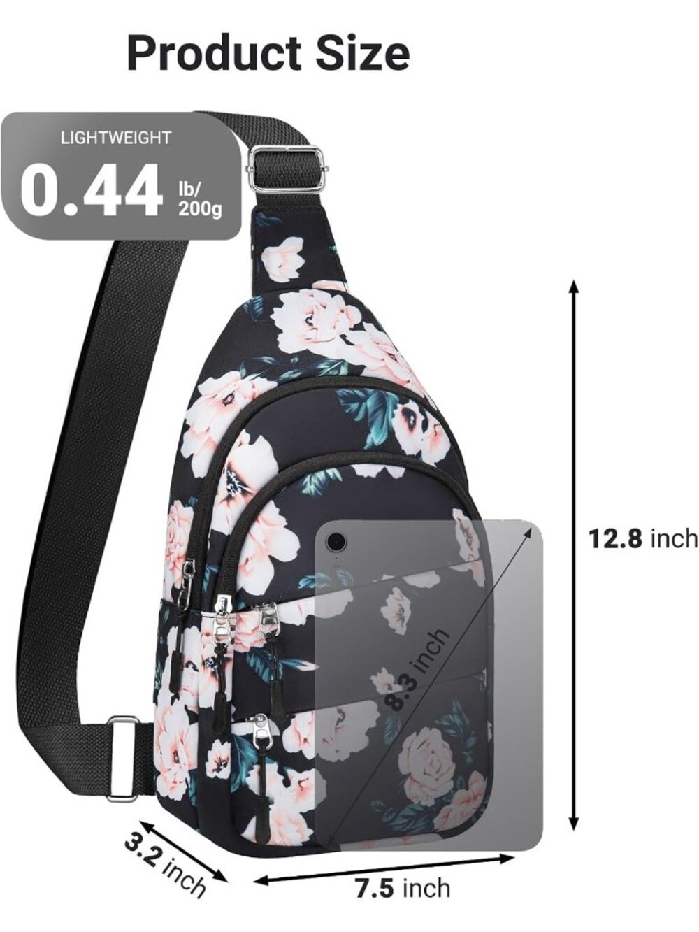 Women's Flora Lightweight Small Hiking Sling Outdoors Travel Crossbody Bags - Picture 6 of 7